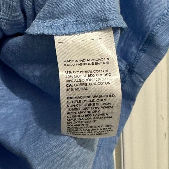 Chicos smocked sleeve size 3 XL BLUE LONG SLEEVE TOP - Picture 5 of 7